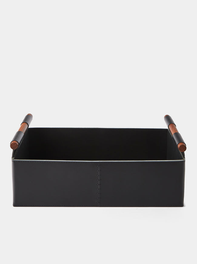 Rabitti 1969 - Beta Leather Rectangular Low Basket - Black - ABASK - 