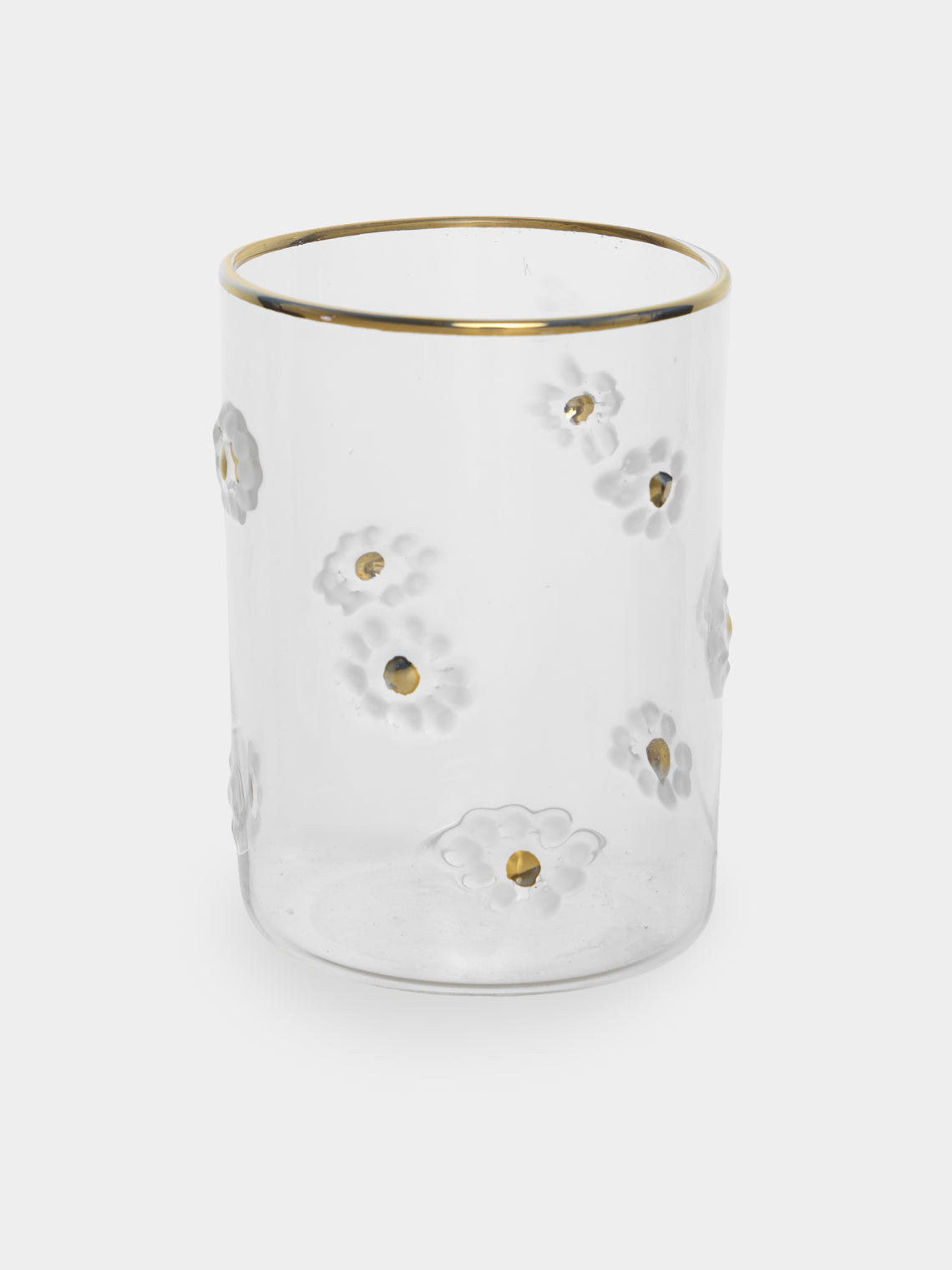 Alya Tannous - | Set of 6 | Daisy Water Glasses - Clear - ABASK - 