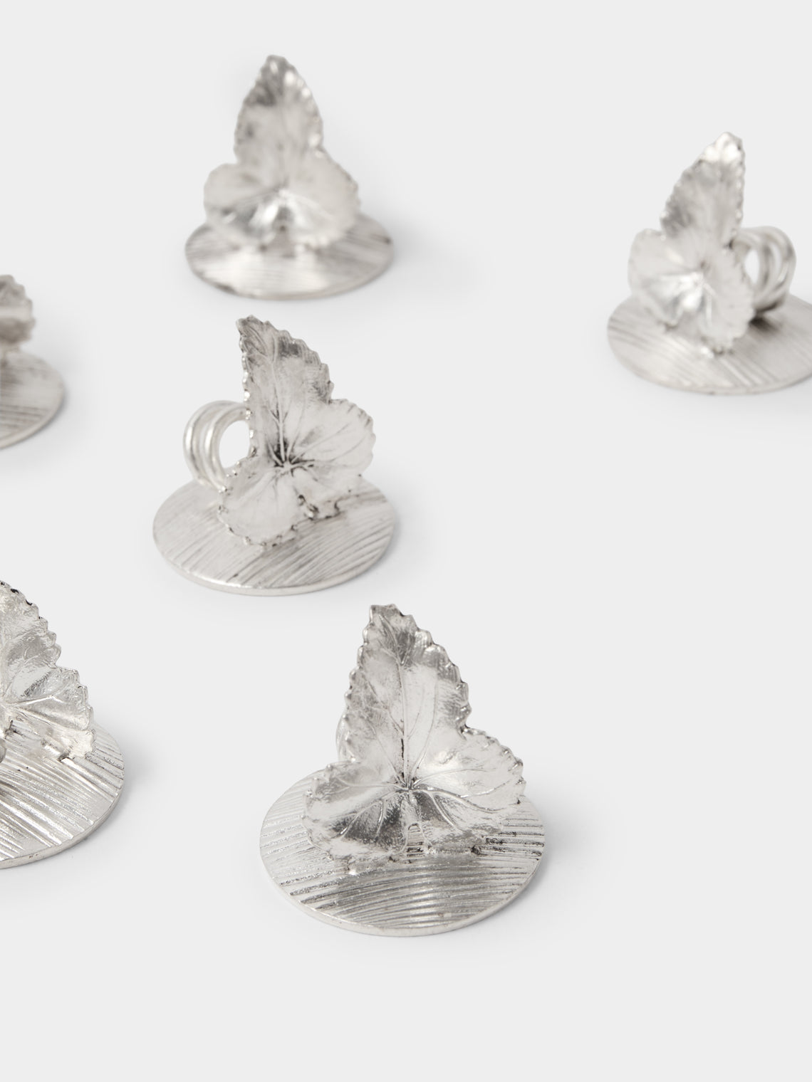 Antique and Vintage - | Set of 12 | 1970 Christofle Silver-Plated Name Card Holders - Silver - ABASK