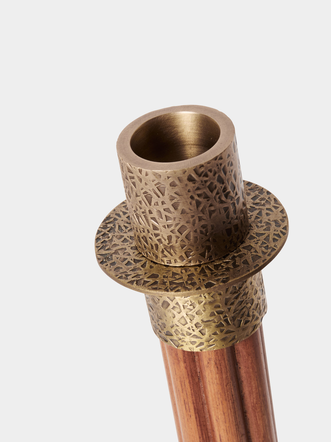Viya - Namsai Brass Medium Candle Holder - Brown - ABASK