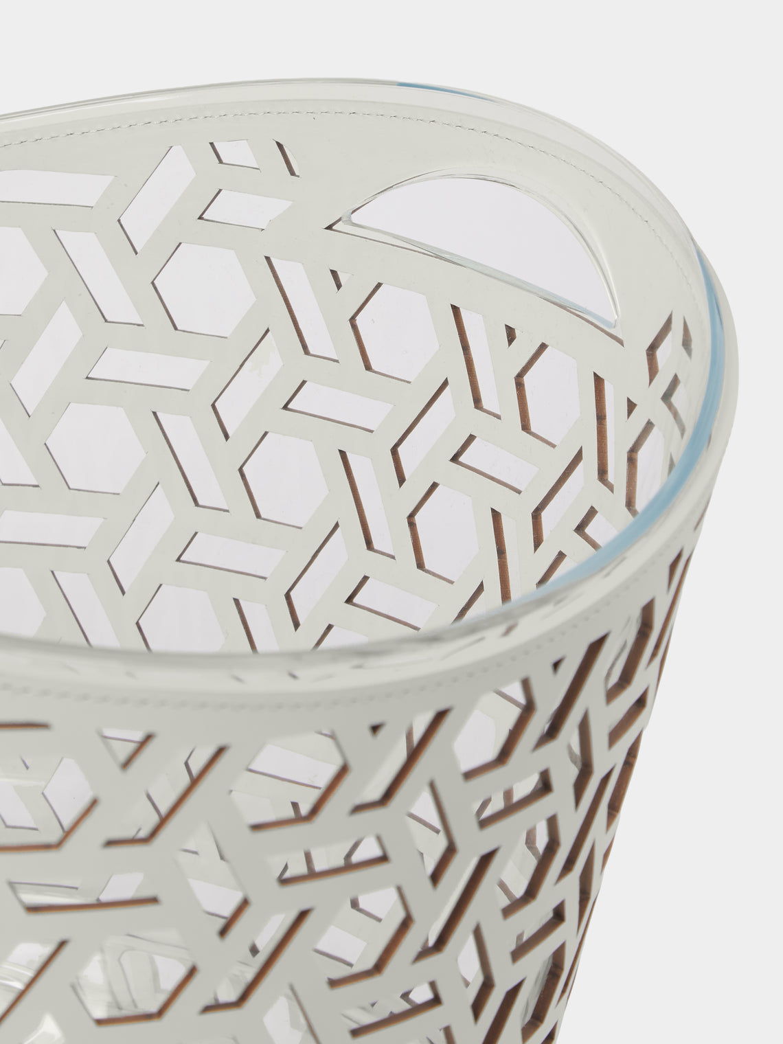 RUDI - Cortina Leather Large Champagne Bucket - White - ABASK