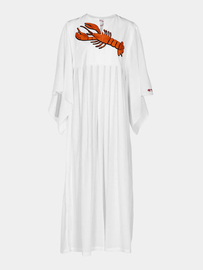 Kilometre Paris - Lobster Embroidered Cotton Dress | One Size - White - ABASK - 