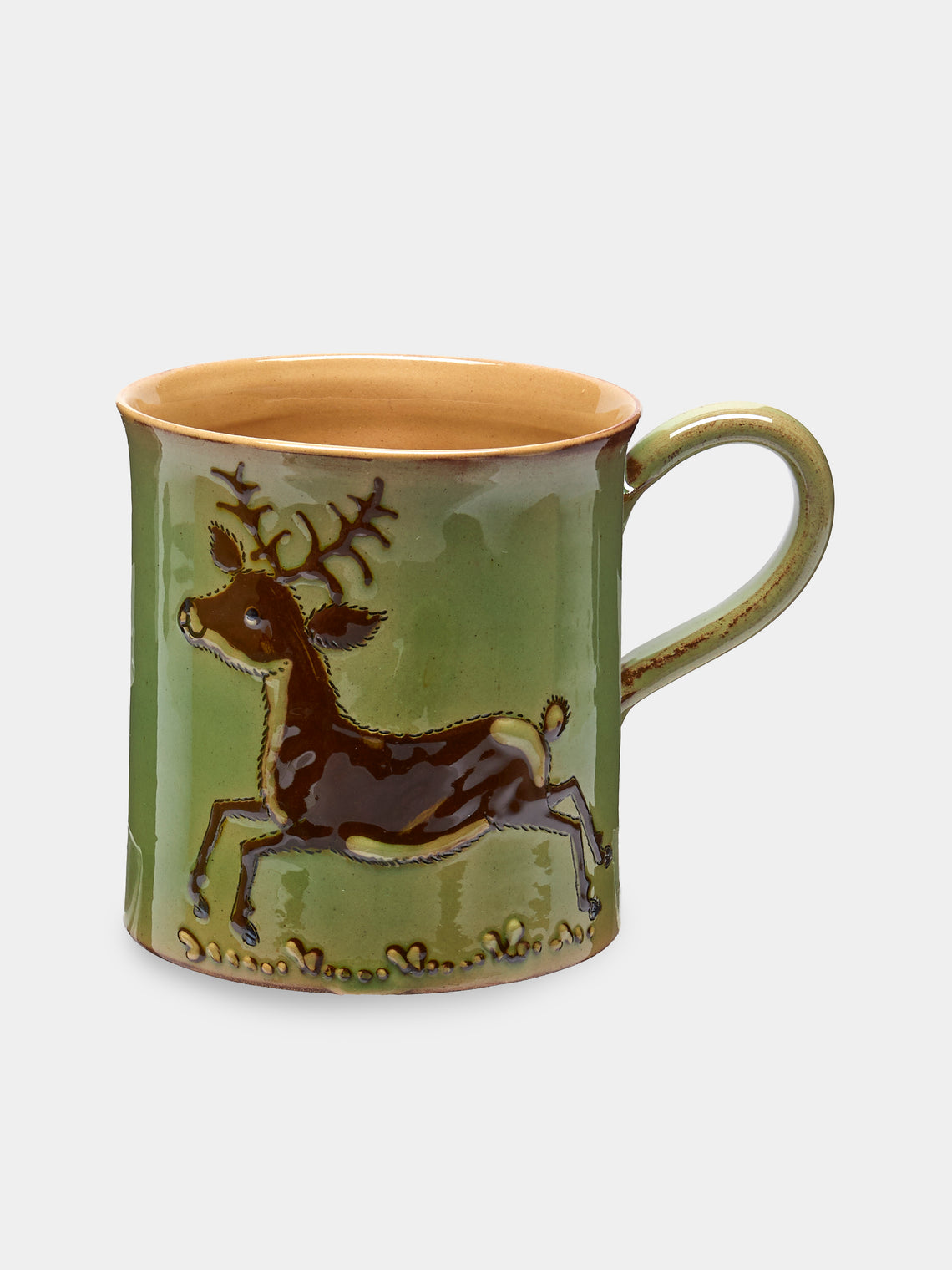 Poterie d’Évires - Animals Hand-Painted Ceramic Mugs (Set of 6) - Light green - ABASK