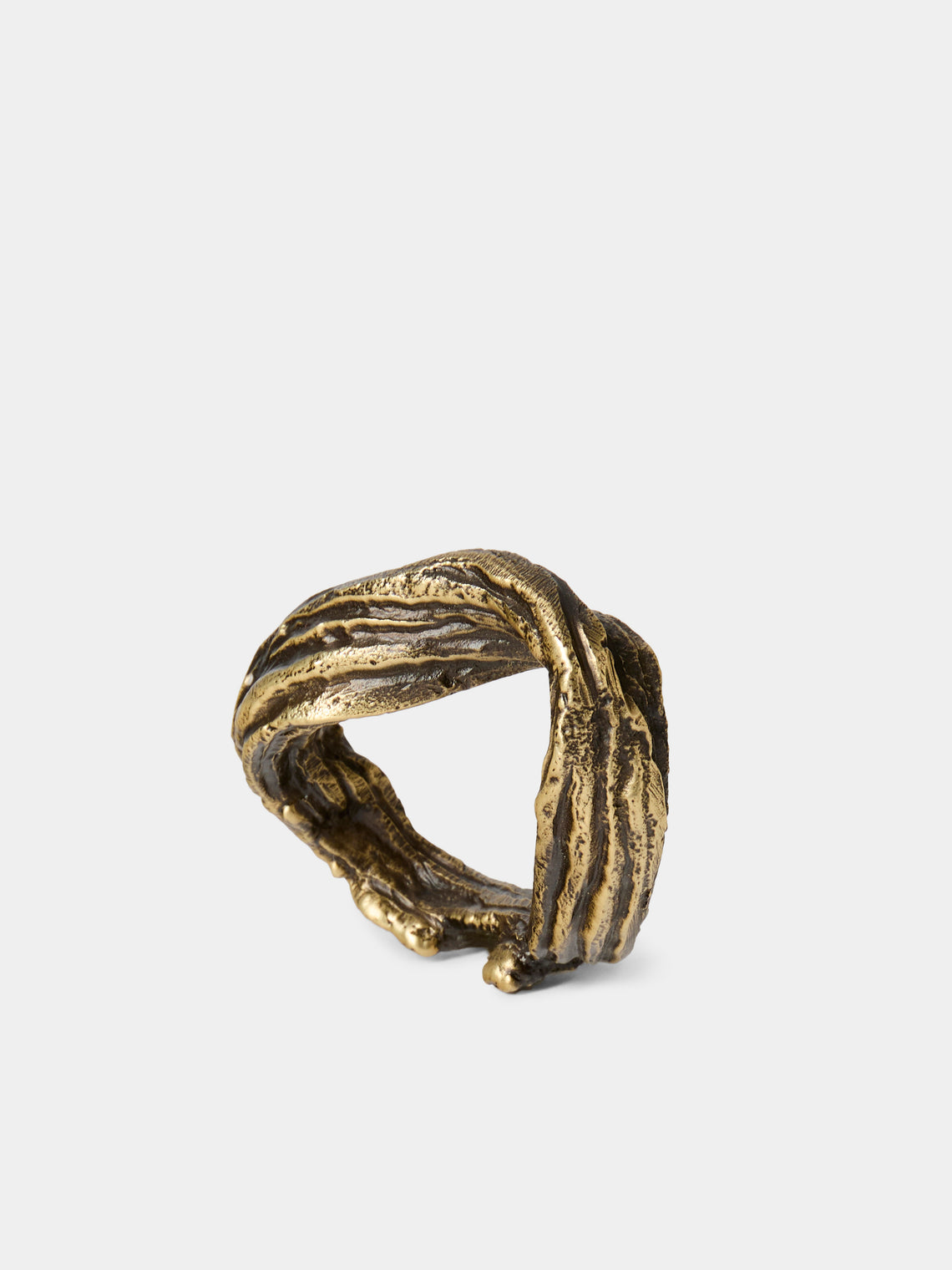 Viya - Leher Brass Napkin Rings (Set of 6) - Bronze - ABASK