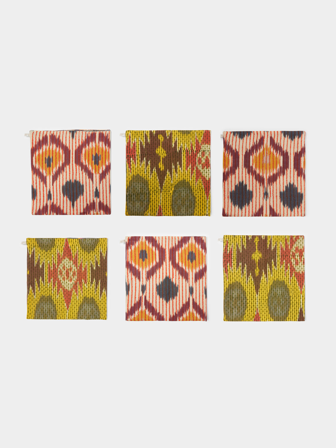 Gregory Parkinson - Rusted Sunflower Block-Printed Cotton Napkins (Set of 6) - Yellow - ABASK