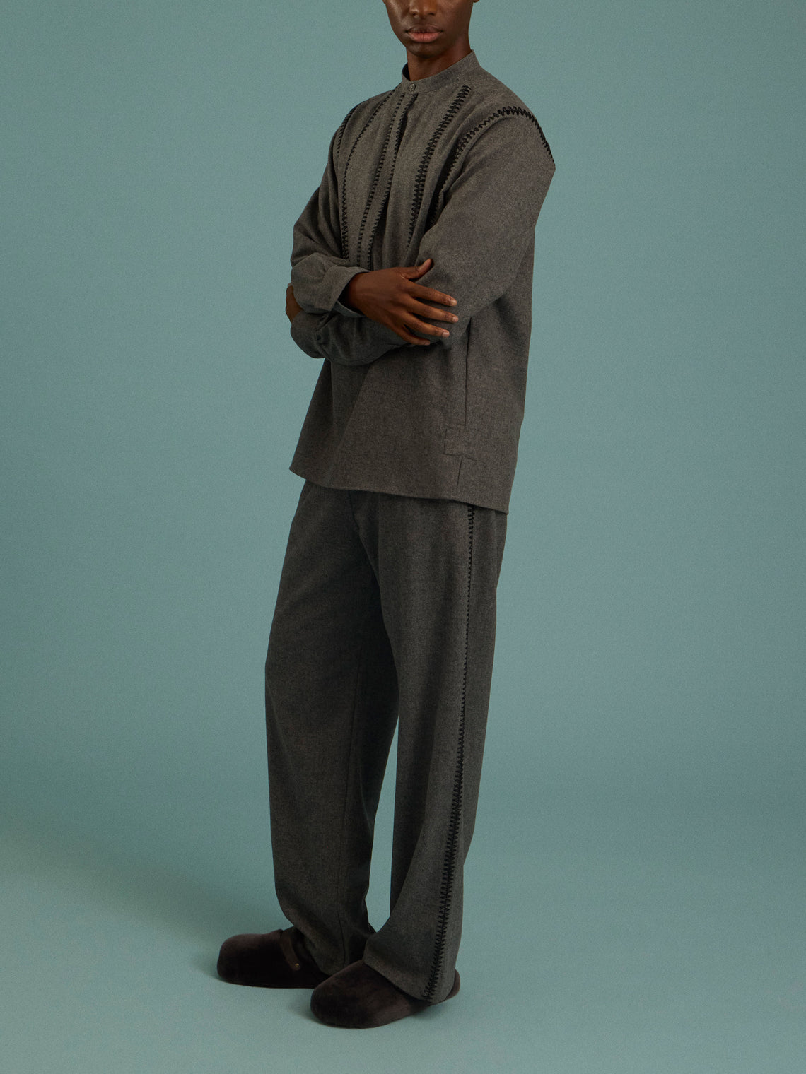 Sebline - Marocaine Wool Trousers | Size: L/XL - Gray - ABASK