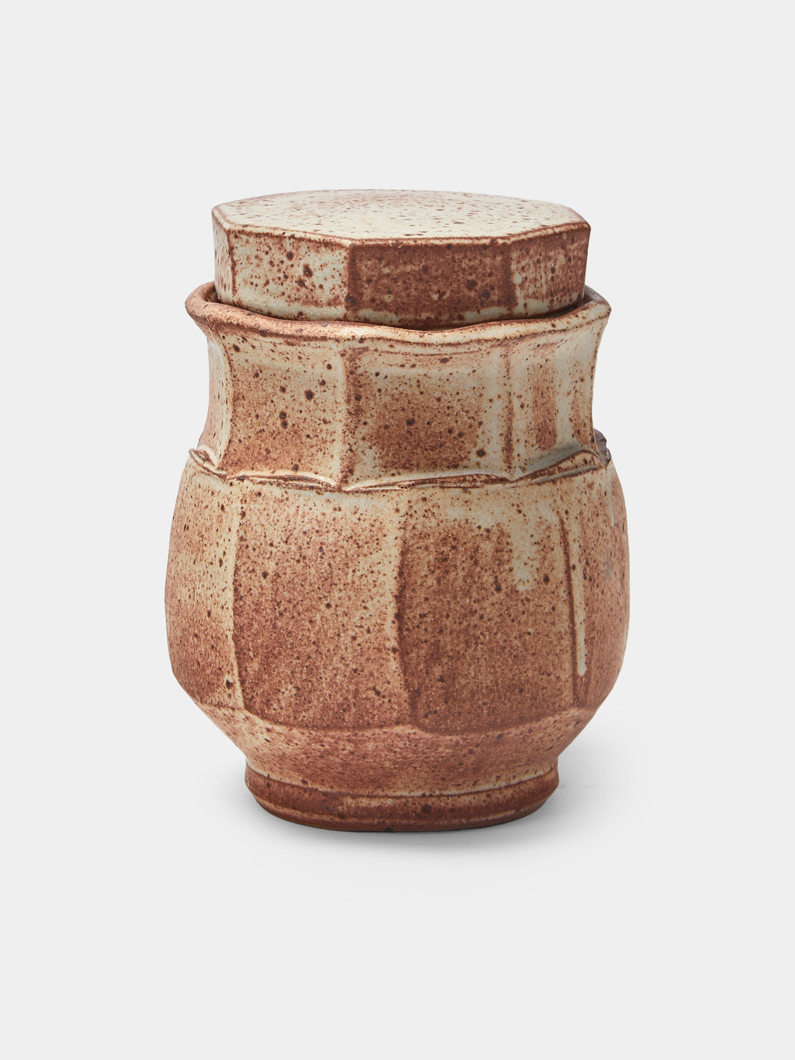 Adam Ross - Hand-Thrown Ceramic Faceted Jam Jar - Beige - ABASK - 