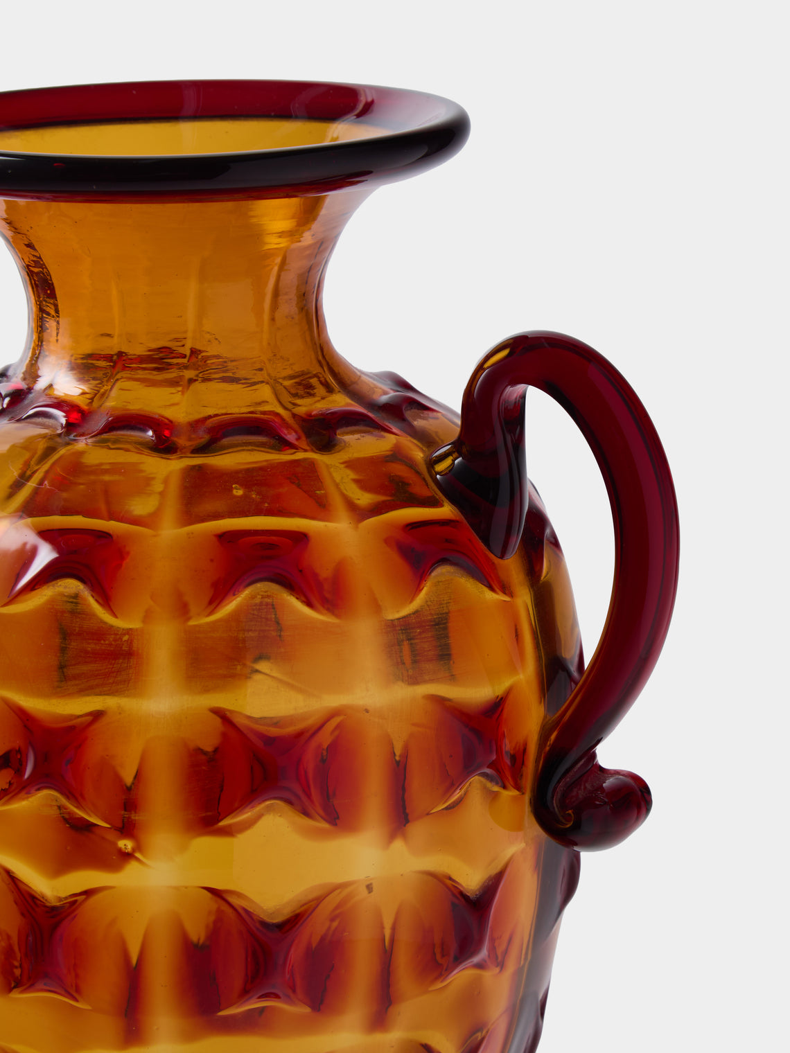 Antique and Vintage - 1925 Fratelli Toso Glass Vase (14.5in/36.5cm) - Red - ABASK