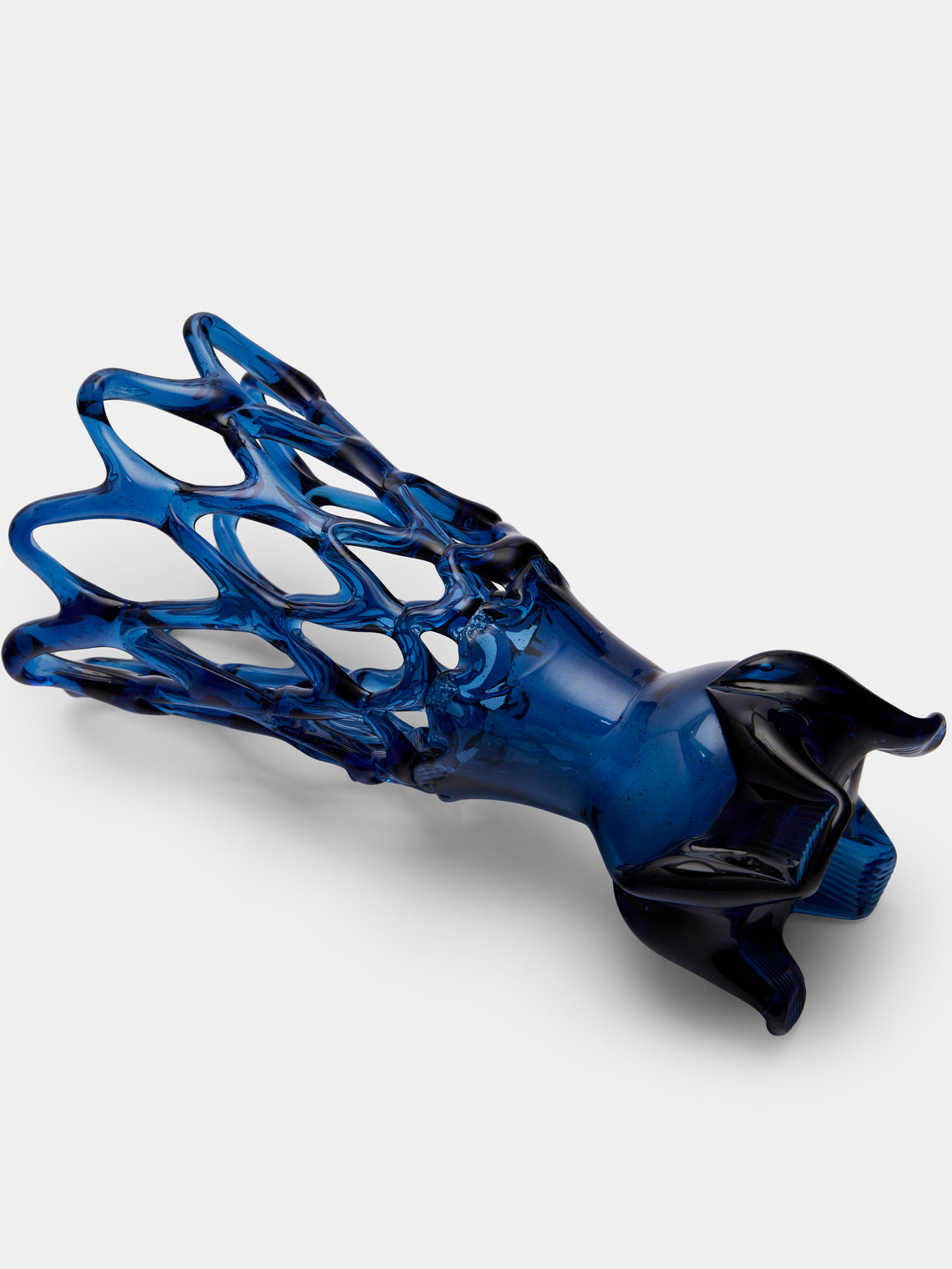 Antique and Vintage - Mid-Century Glass Vase - Blue - ABASK