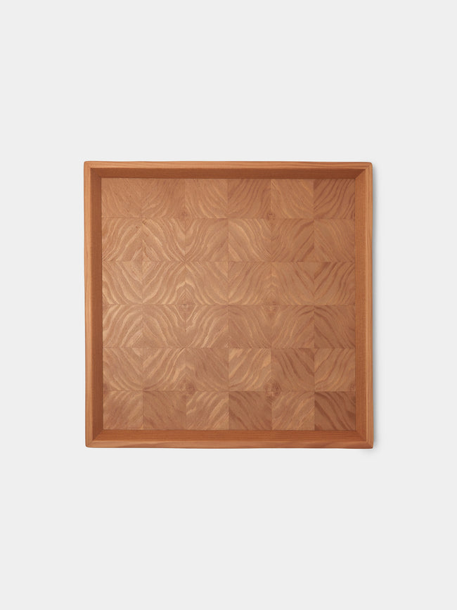 Mori Kougei - Poke Douglas Fir Square Tray (10.5in/26.5cm) - Brown - ABASK - 