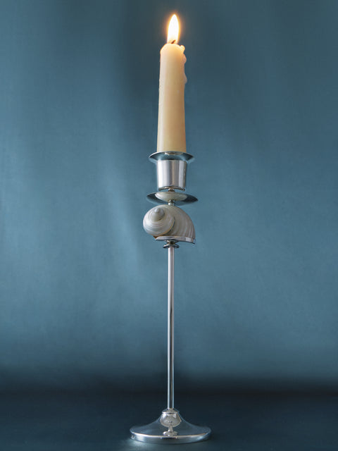 Tavares 1922 - Spiral Silver and Shell Candlestick - Silver - ABASK