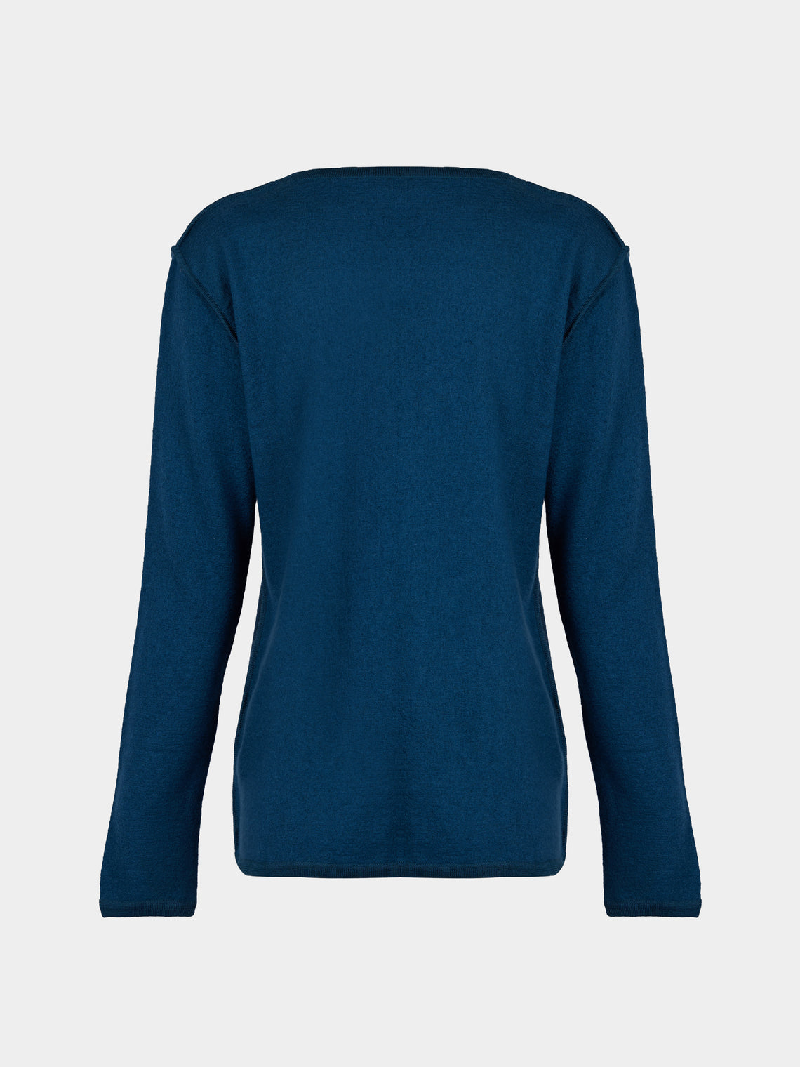 Denis Colomb - Fuzzy Brushed Cashmere V-Neck Sweater | Size: S - Blue - ABASK