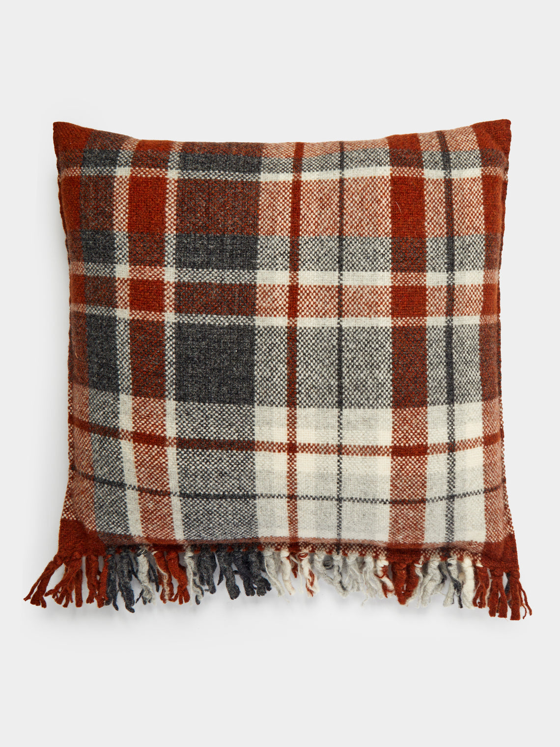 Hollie Ward - Haleen Handwoven Shetland Wool Check Cushion -  - ABASK