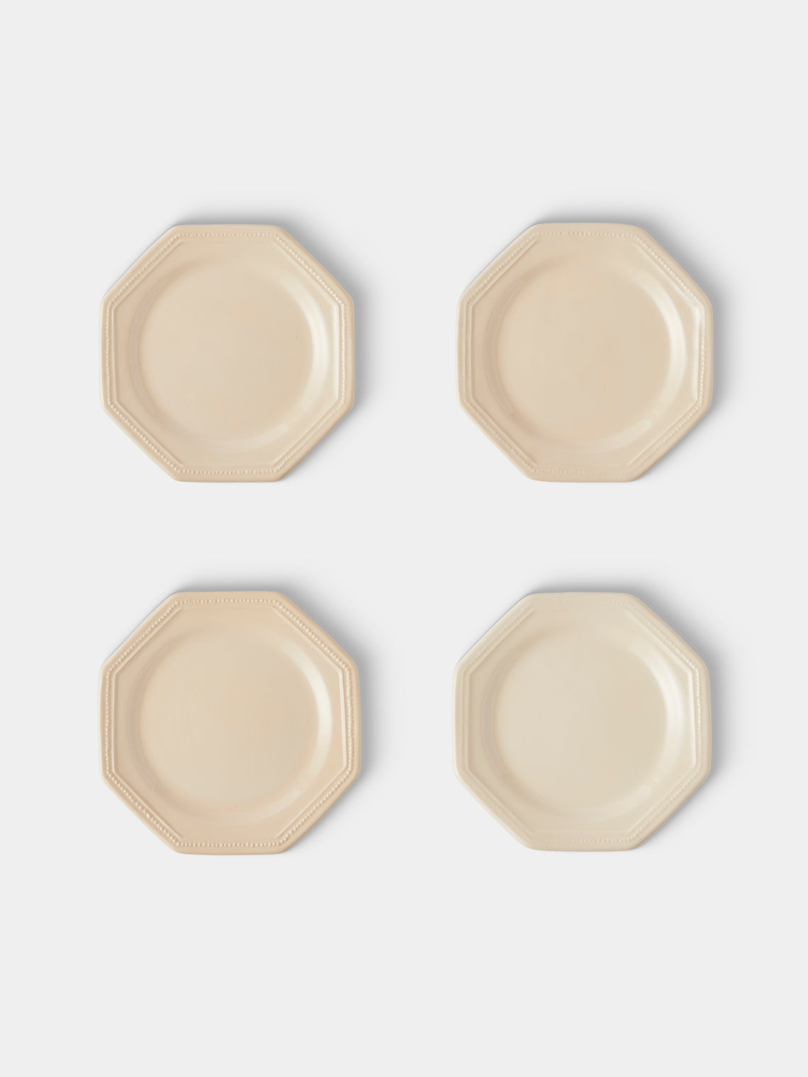 Maison Pichon Uzès - Louis XVI Hand-Glazed Ceramic Side Plates – 9in/23cm (Set of 4) - White - ABASK