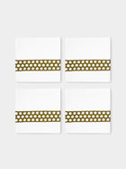 The Table Love - The Rattan Weave Hand-Embroidered Linen Napkins (Set of 4) - Ivory - ABASK - 