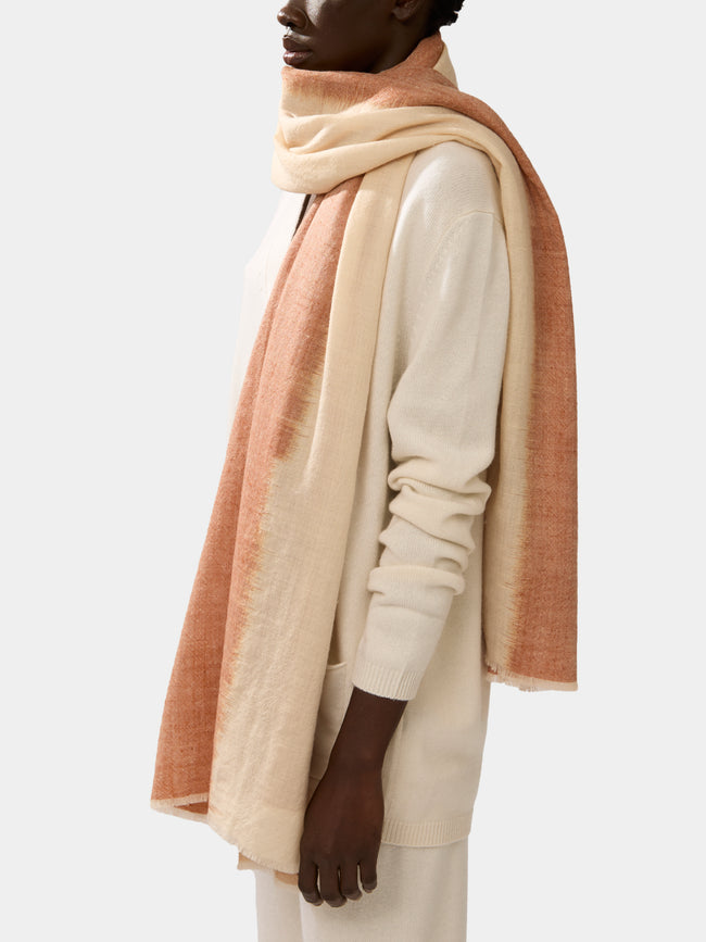 Me & K - Ikat Cashmere Ombré Scarf - Taupe - ABASK