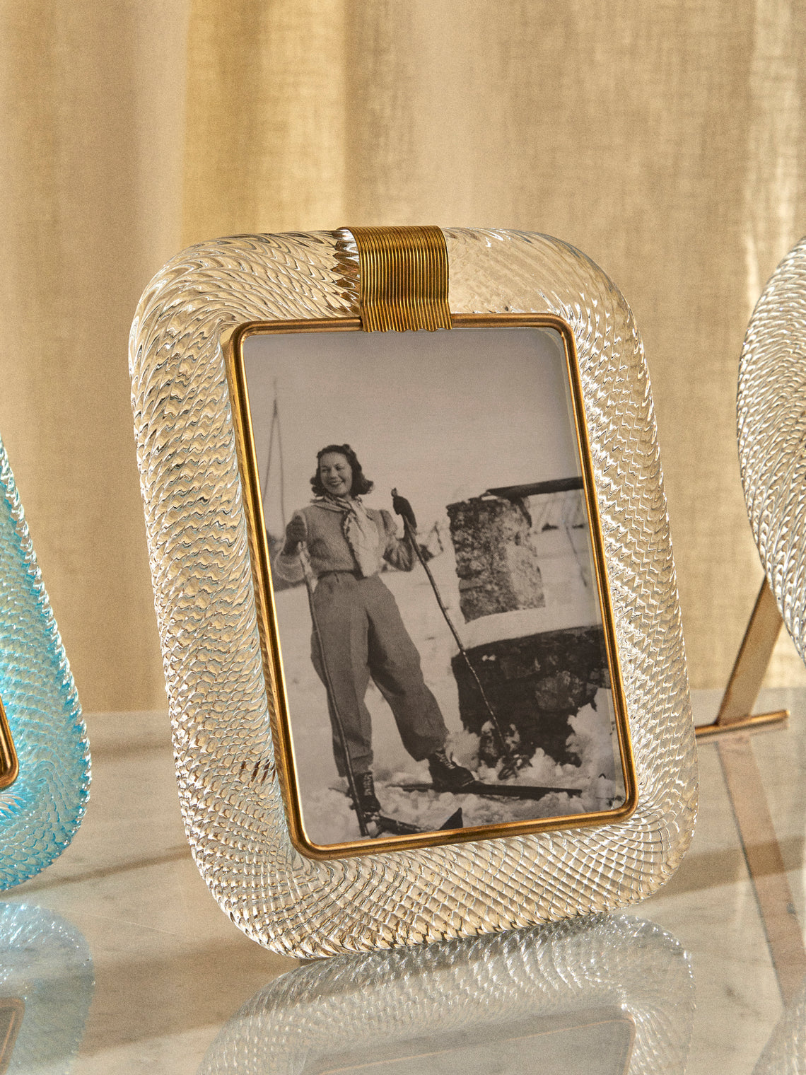 Antique and Vintage - 1960s Murano Glass Photo Frame - Clear - ABASK