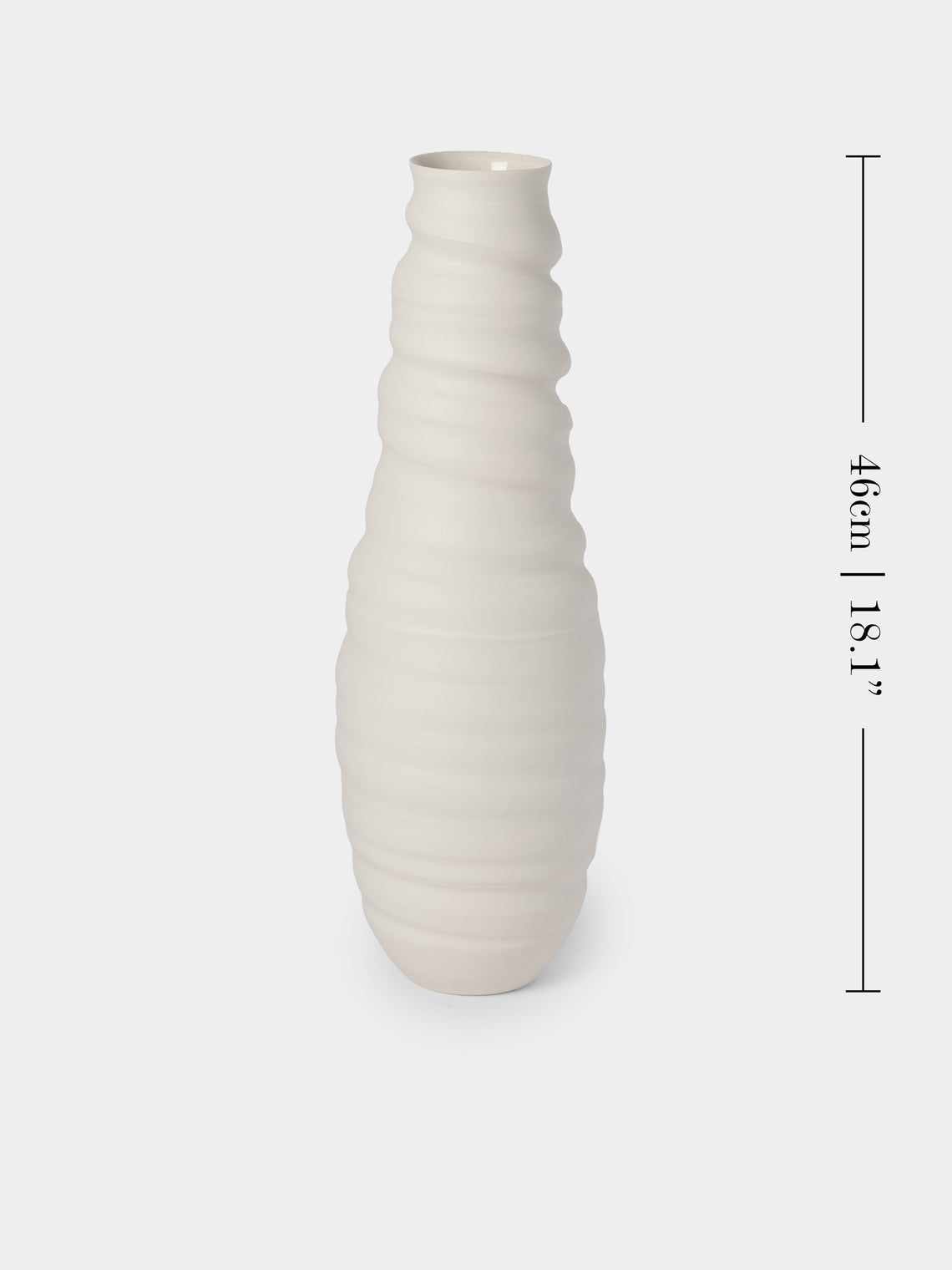 Johanne Coker - No. 8 Hand-Thrown Porcelain Vase (18in/46cm) - White - ABASK