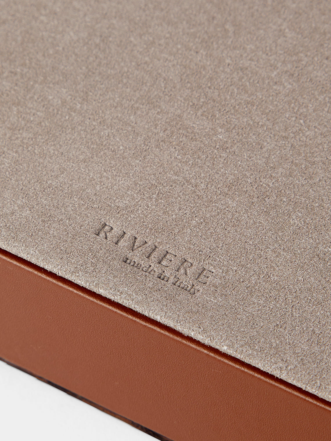 Riviere - Bice Nabuk Leather and Bamboo Valet Tray (9.5in/24cm) - Brown - ABASK