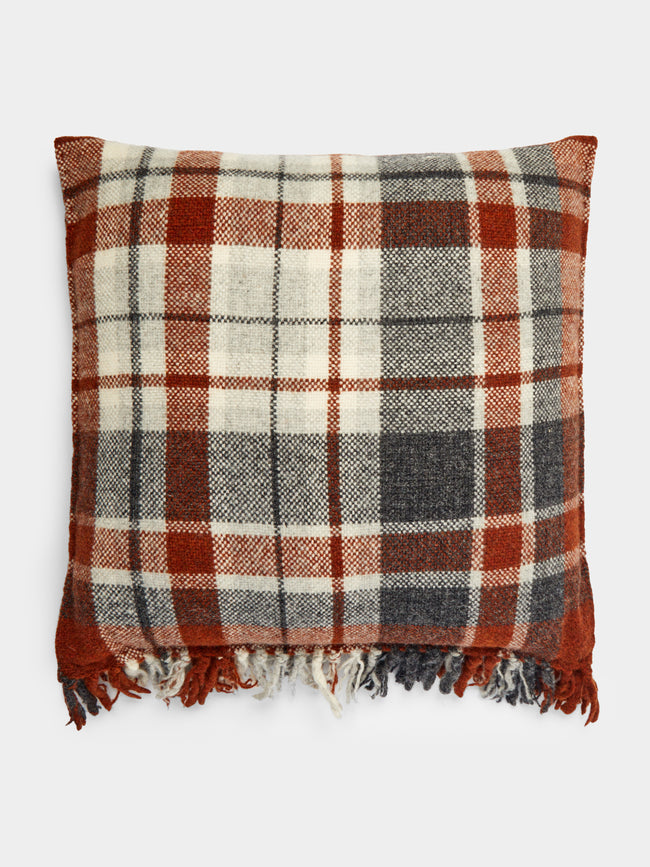 Hollie Ward - Haleen Handwoven Shetland Wool Check Cushion -  - ABASK - 