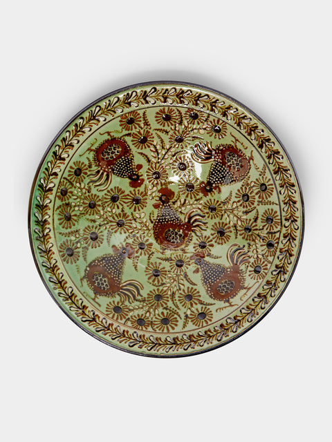 Poterie d’Évires - Chickens Hand-Painted Ceramic Large Serving Bowl -  - ABASK