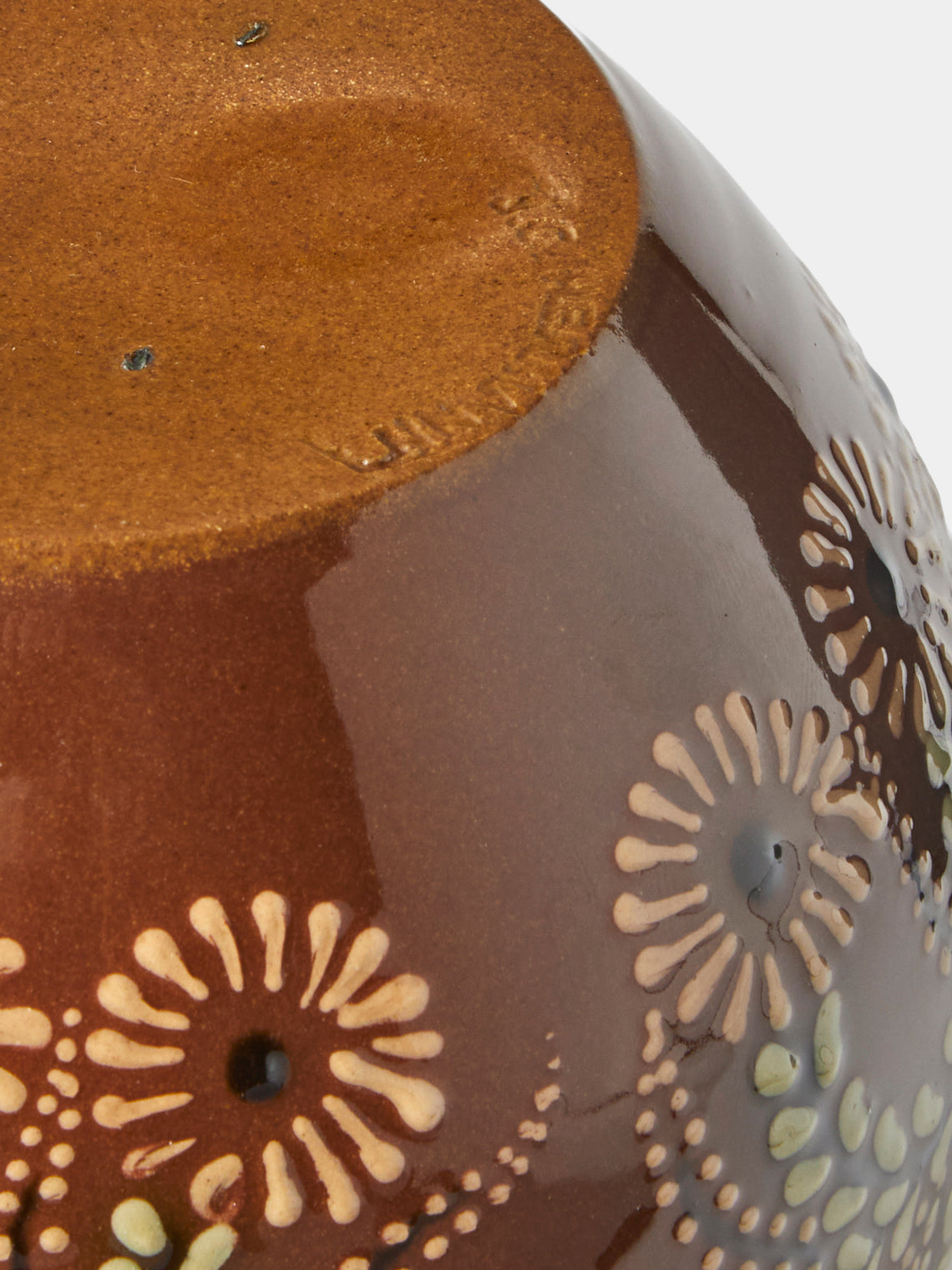 Poterie d’Évires - Flowers Hand-Painted Ceramic Vase (6.5in/17cm) - Light Brown - ABASK