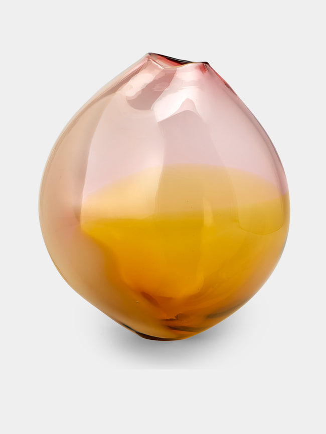 Michele Oberdieck - Delicate Cloud Hand-Blown Glass Vase (10in/25.5cm) - Orange - ABASK - 