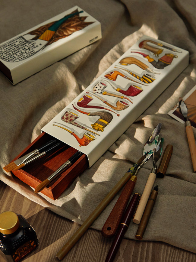 Fornasetti - Piccole Pipe Hand-Painted Wood Box -  - ABASK