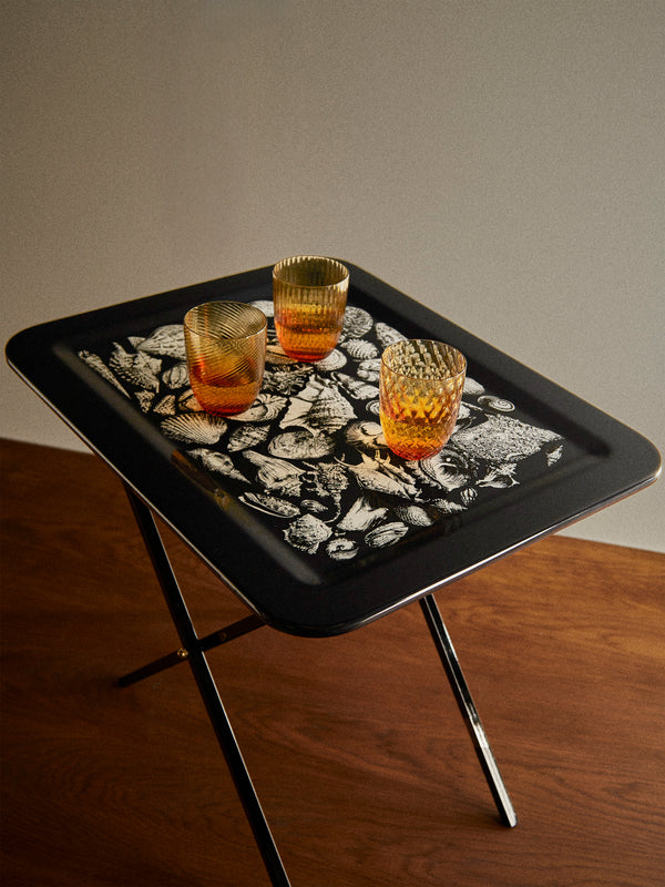 Fornasetti - Conchiglie Wood Tray - Black - ABASK