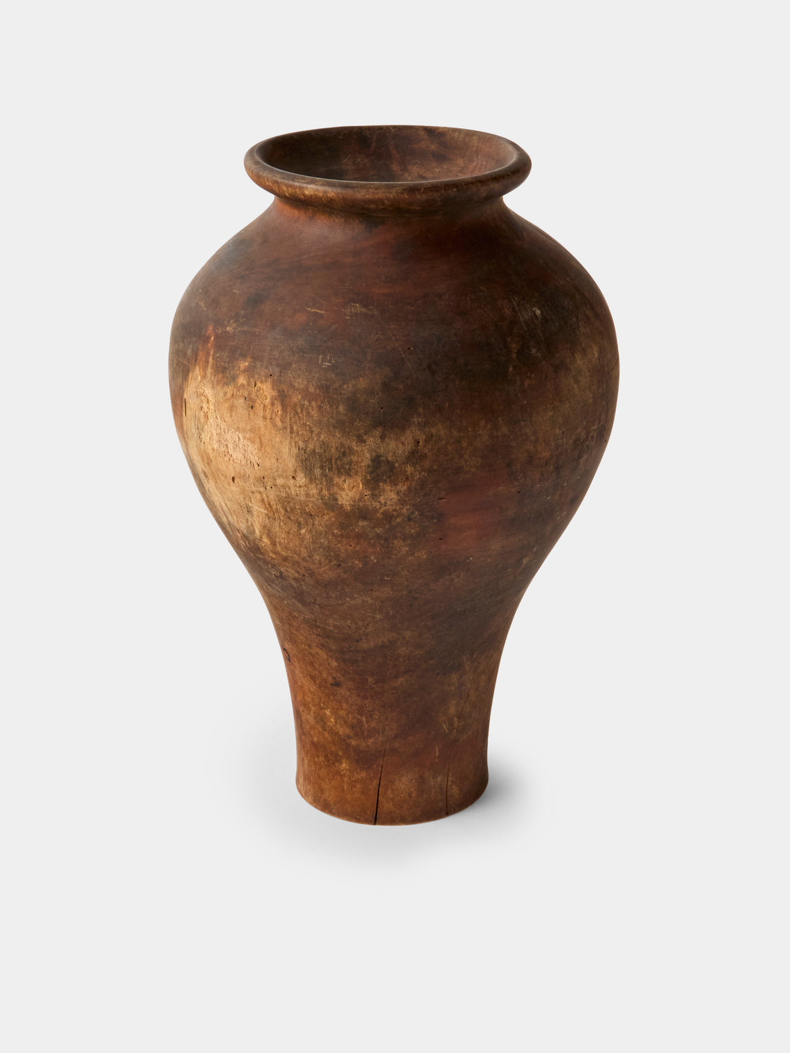 Iida Woodturning - Hand-Turned Earth-Finish Cherry Wood Vase (14.5in/37.5cm) - Brown - ABASK - 