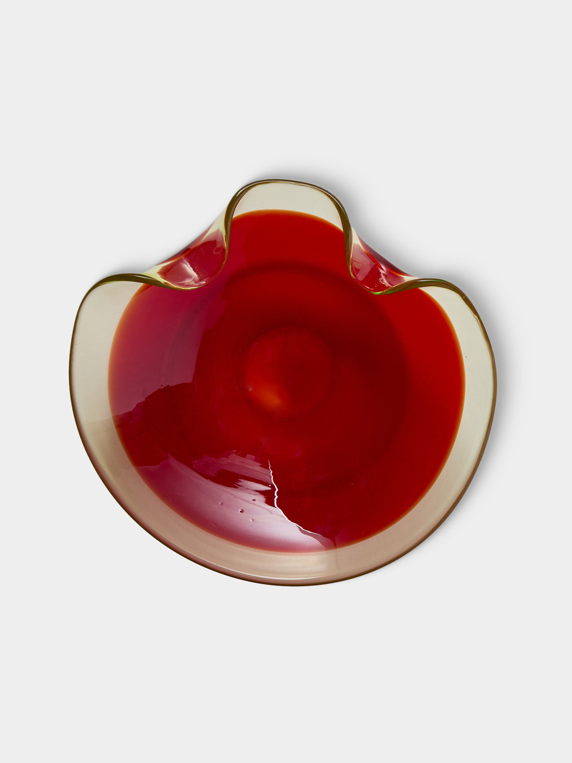Antique and Vintage - Mid-Century Murano Glass Ashtray - Red - ABASK