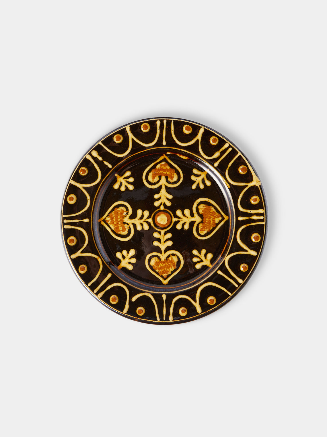 Fitch & McAndrew - Quartet Slipware Salad / Dessert Plate (7.5in/19cm) - Black - ABASK - 
