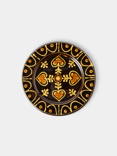 Fitch & McAndrew - Quartet Slipware Salad / Dessert Plate (7.5in/19cm) - Black - ABASK - 