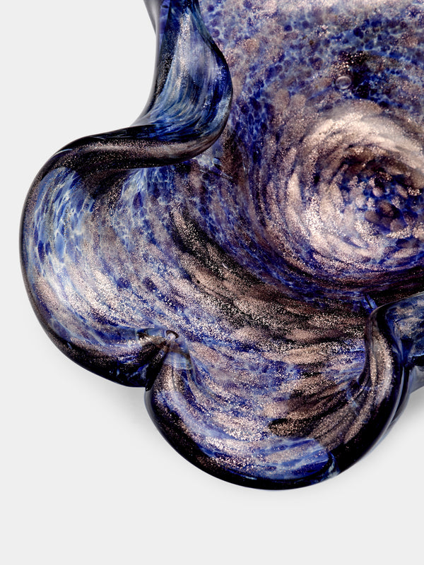 Antique and Vintage - Mid-Century Glass Bowl - Blue - ABASK