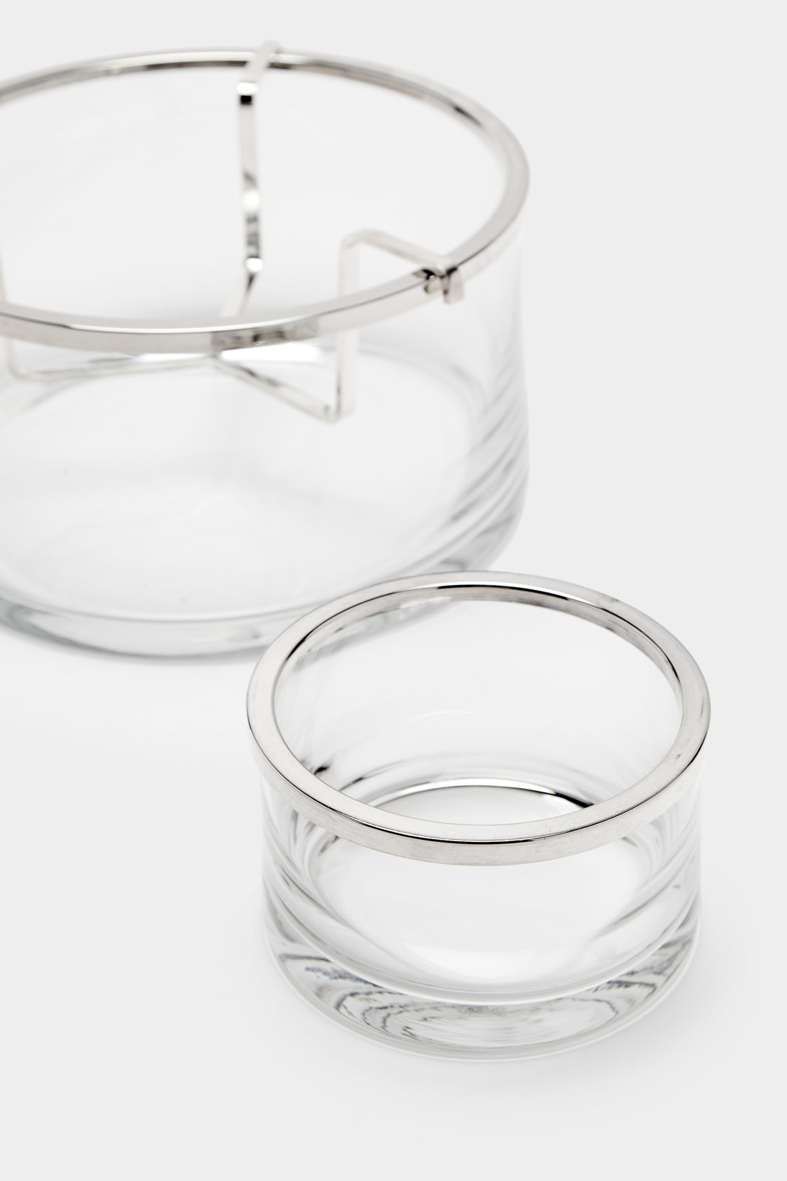 Antique and Vintage - Mid-Century Silver-Plated and Glass Caviar Dish - Clear - ABASK