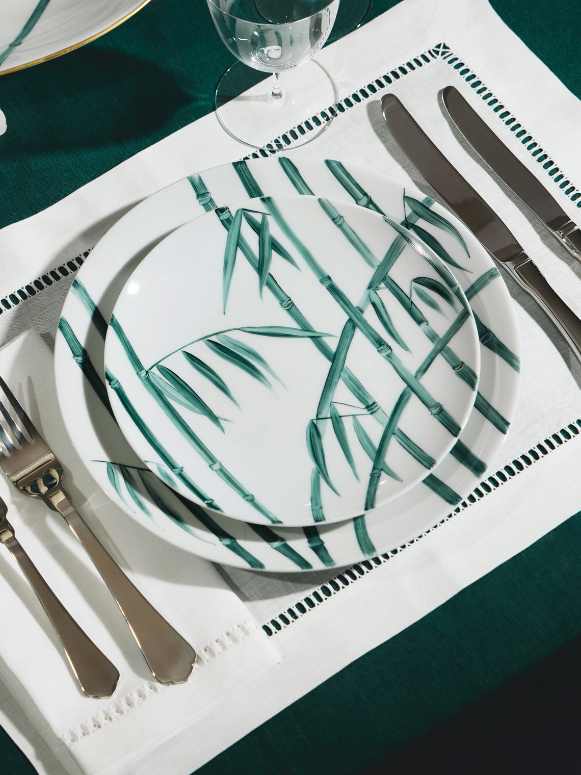 Marie Daage - Jardin d'Arashiyama Hand-Painted Porcelain Salad / Dessert Plate (8in/21cm) - White - ABASK