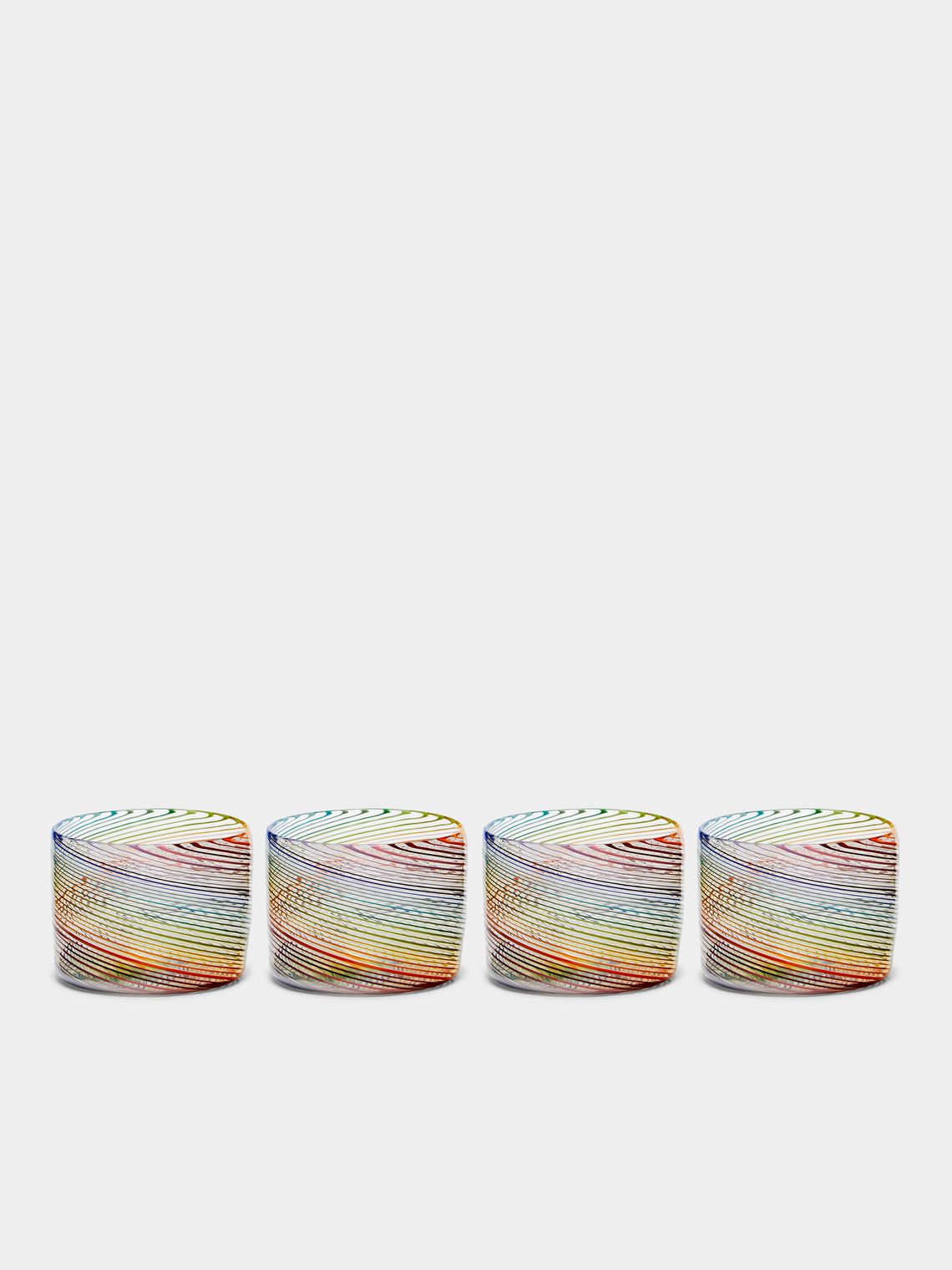Pierrot Doremus - Twist Filigrane Hand-Blown Glass Short Tumblers (Set of 4) - Multiple - ABASK 