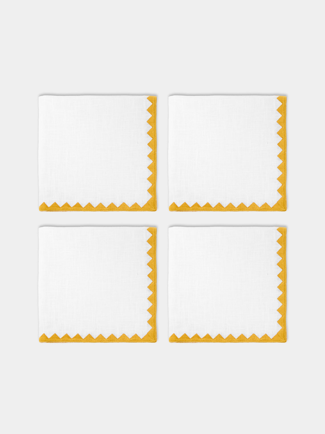 HMA | Blank Space - Ziggy Embroidered Napkins (Set of 4) - White - ABASK