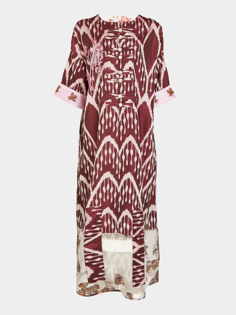 Nazzy Beglari - Hand-Loomed Ikat Silk and Cotton Dress | One Size - Multiple - ABASK - 