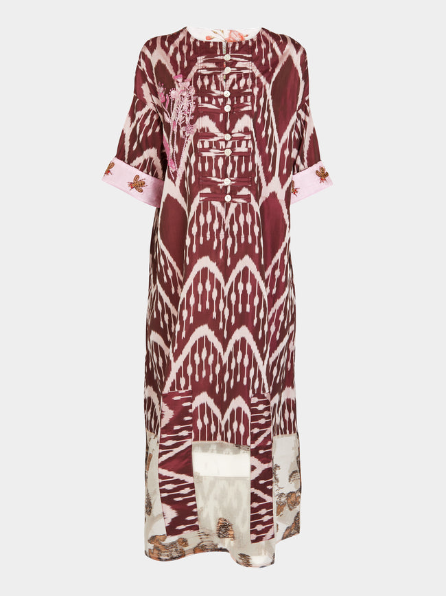 Nazzy Beglari - Hand-Loomed Ikat Silk and Cotton Dress | One Size - Multiple - ABASK - 