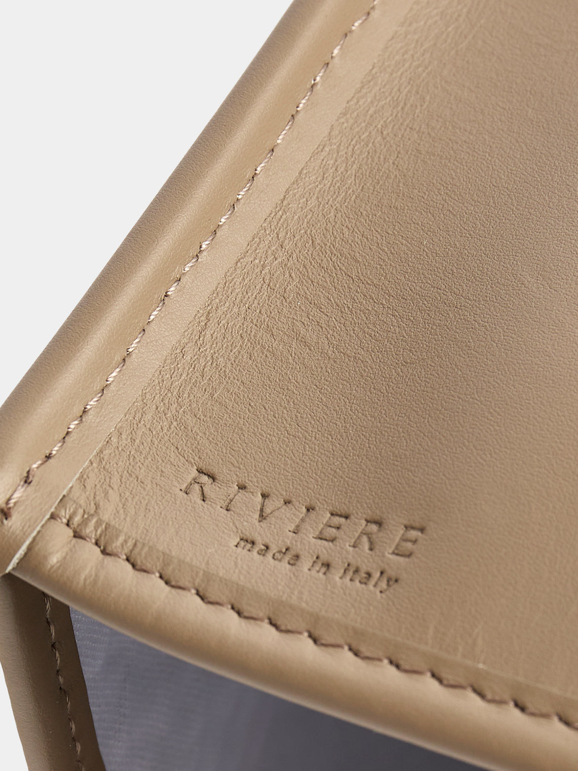 Riviere - Woven Leather Tissue Box - Taupe - ABASK