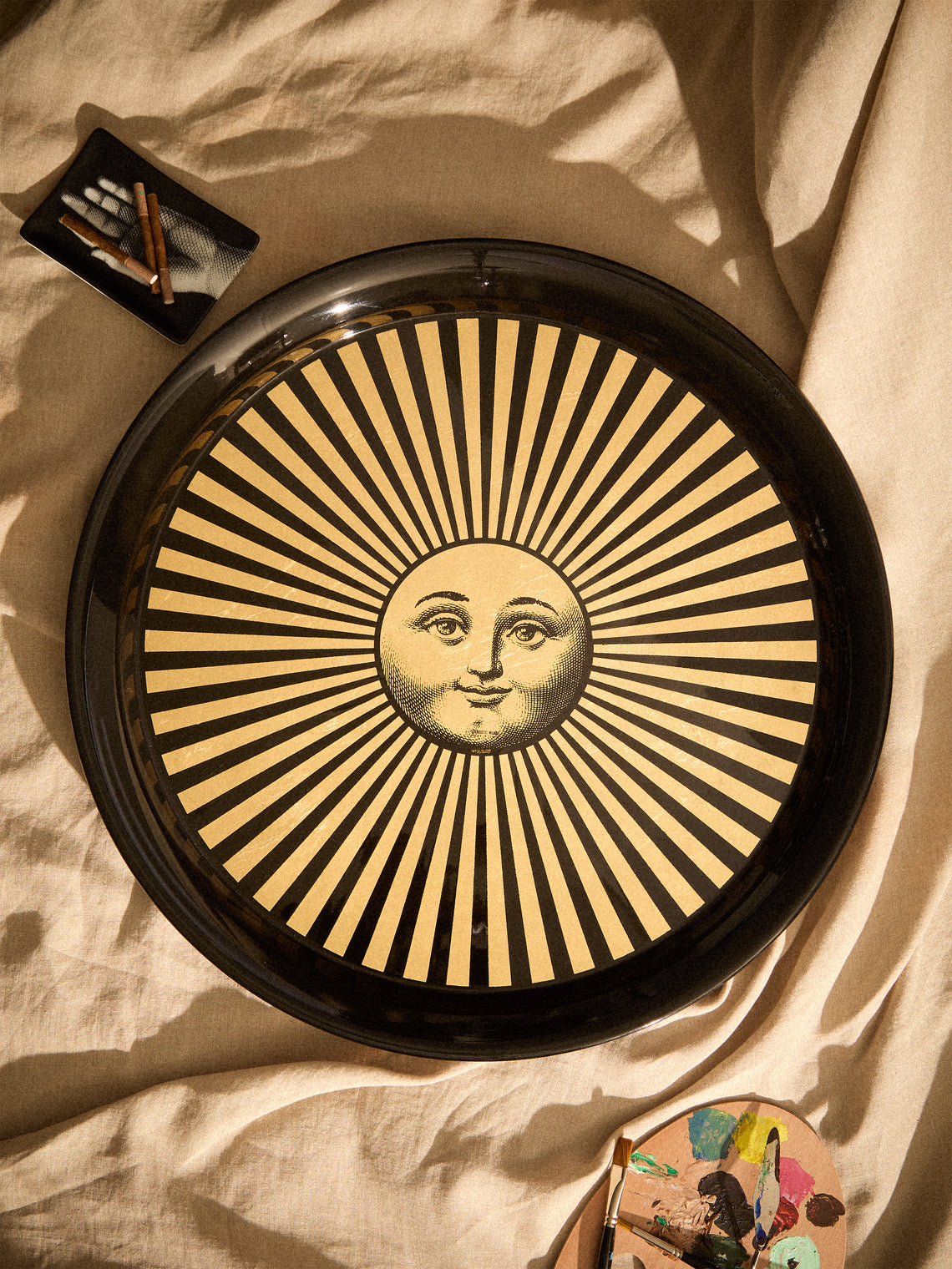 Fornasetti - Sole Raggiante Iron Tray (23.5in/60cm) - Multiple - ABASK