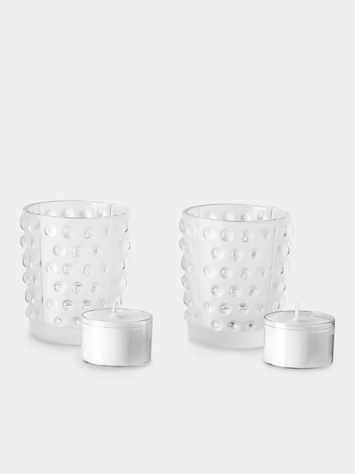 Lalique - | Set of 2 | Mossi Crystal Votives - Clear - ABASK - 