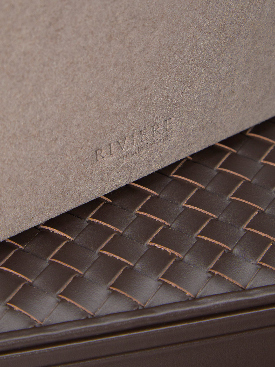 Riviere - Woven Leather Desk Set - Brown - ABASK