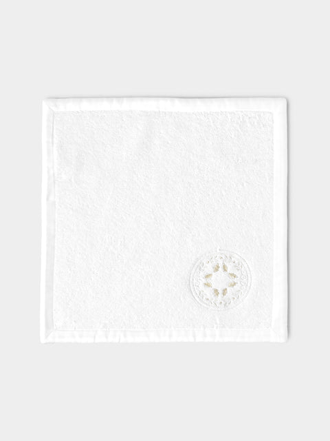 Loretta Caponi - Girandole Hand-Embroidered Face Cloth -  - ABASK - 