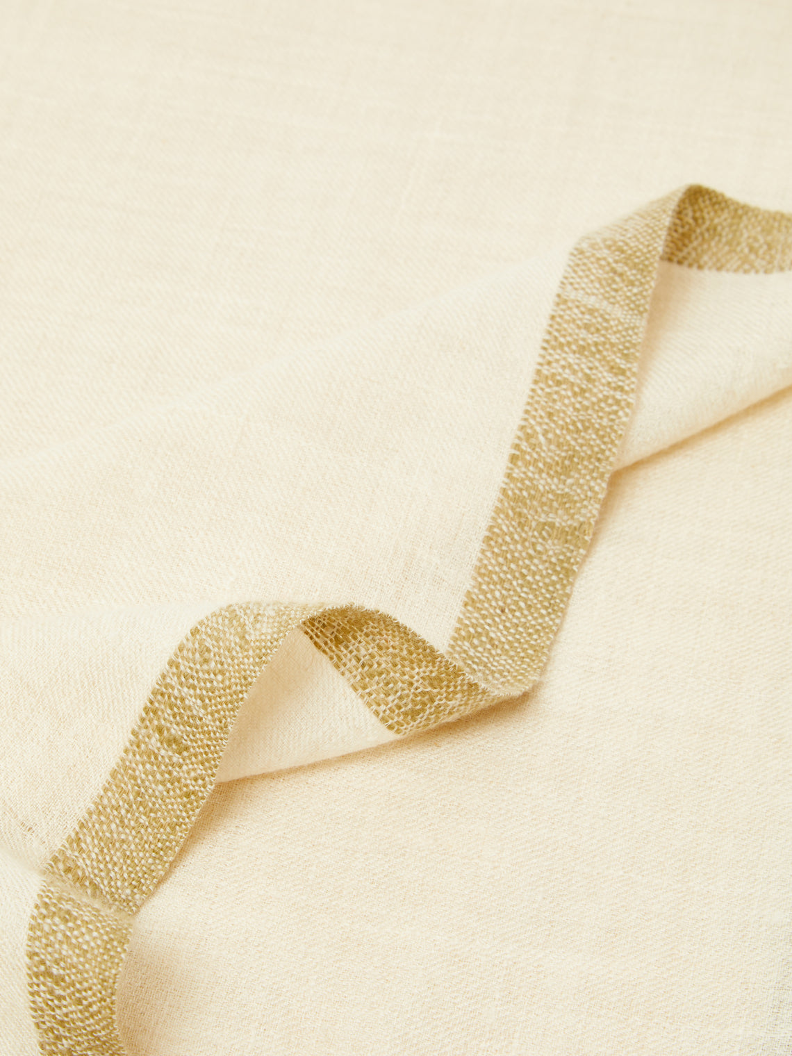 Me & K - Cashmere Border-Stripe Scarf - Ivory - ABASK