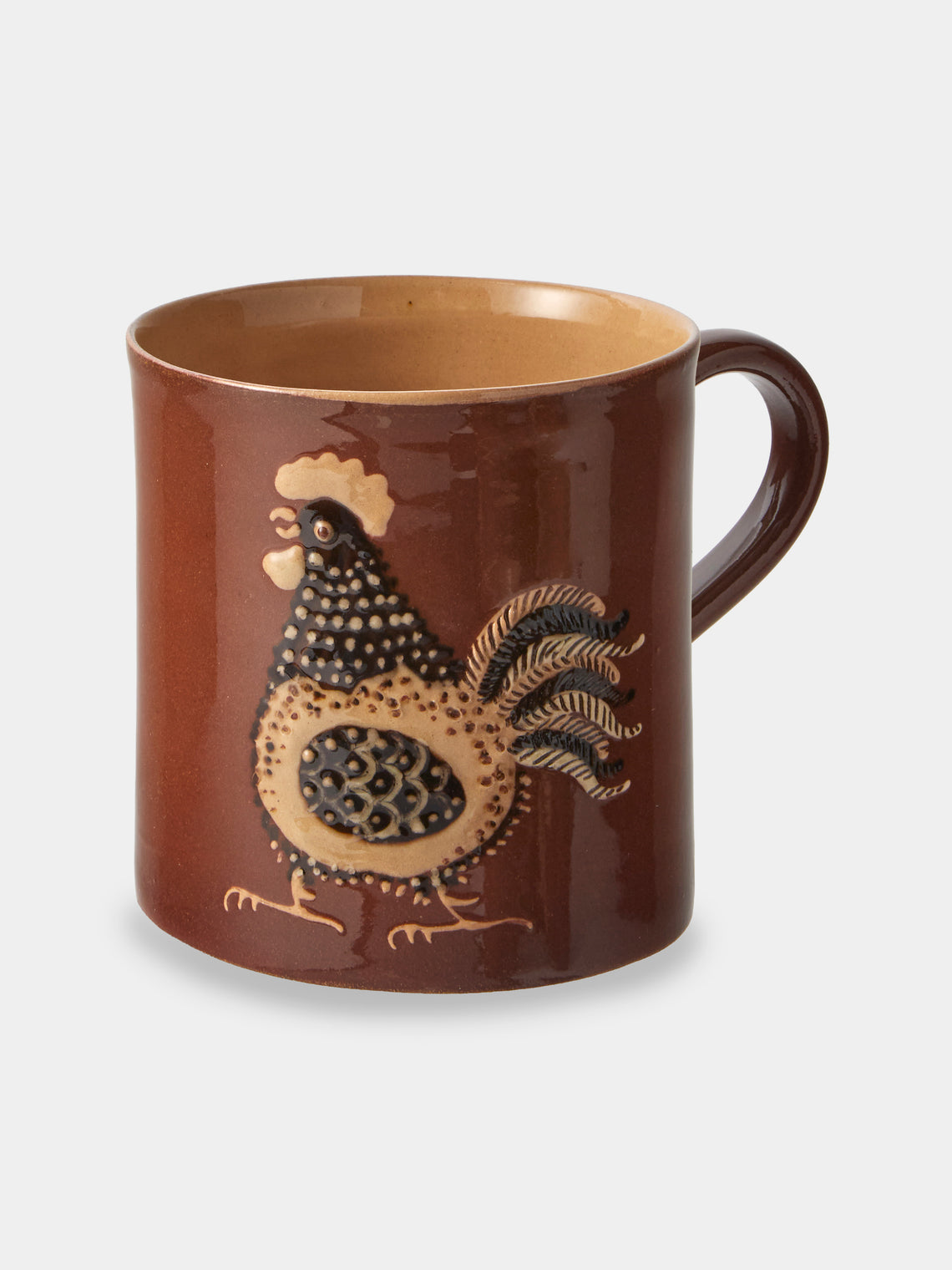 Poterie d’Évires - Animals Hand-Painted Ceramic Mugs (Set of 4) - Light Brown - ABASK
