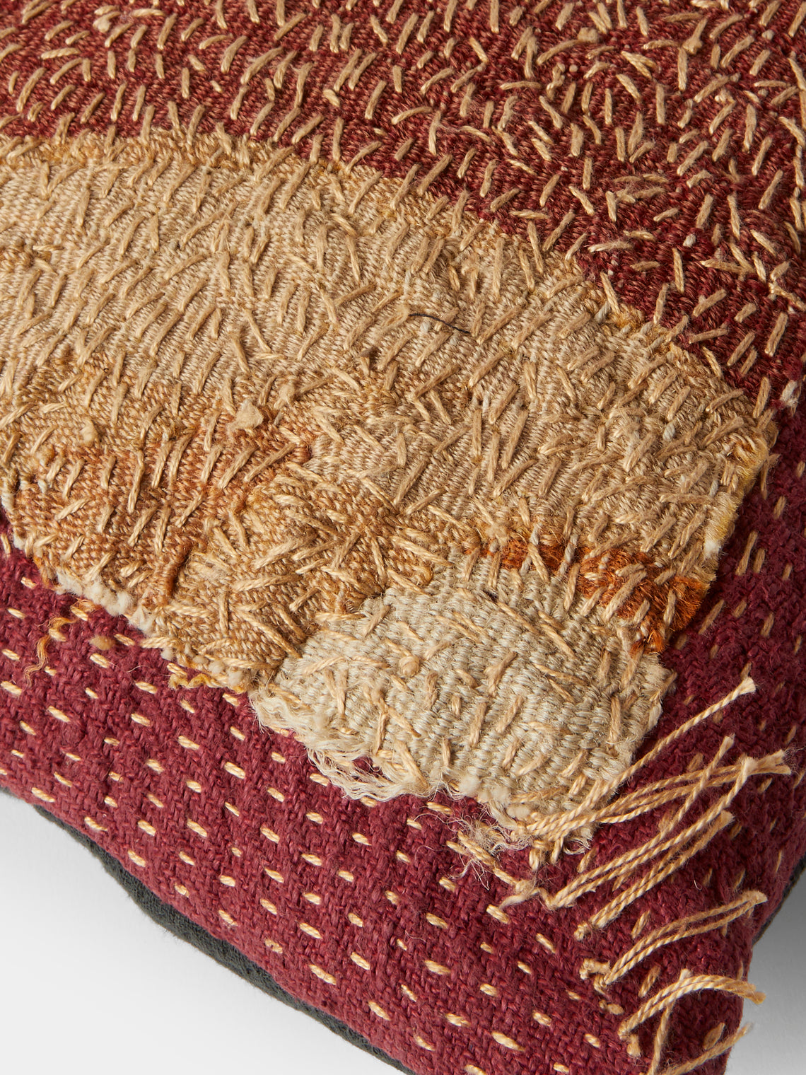 By Walid - 19th-Century Napoleon III Aubusson Tapestry Linen and Cotton Cushion (13in/33cm) - Multiple - ABASK