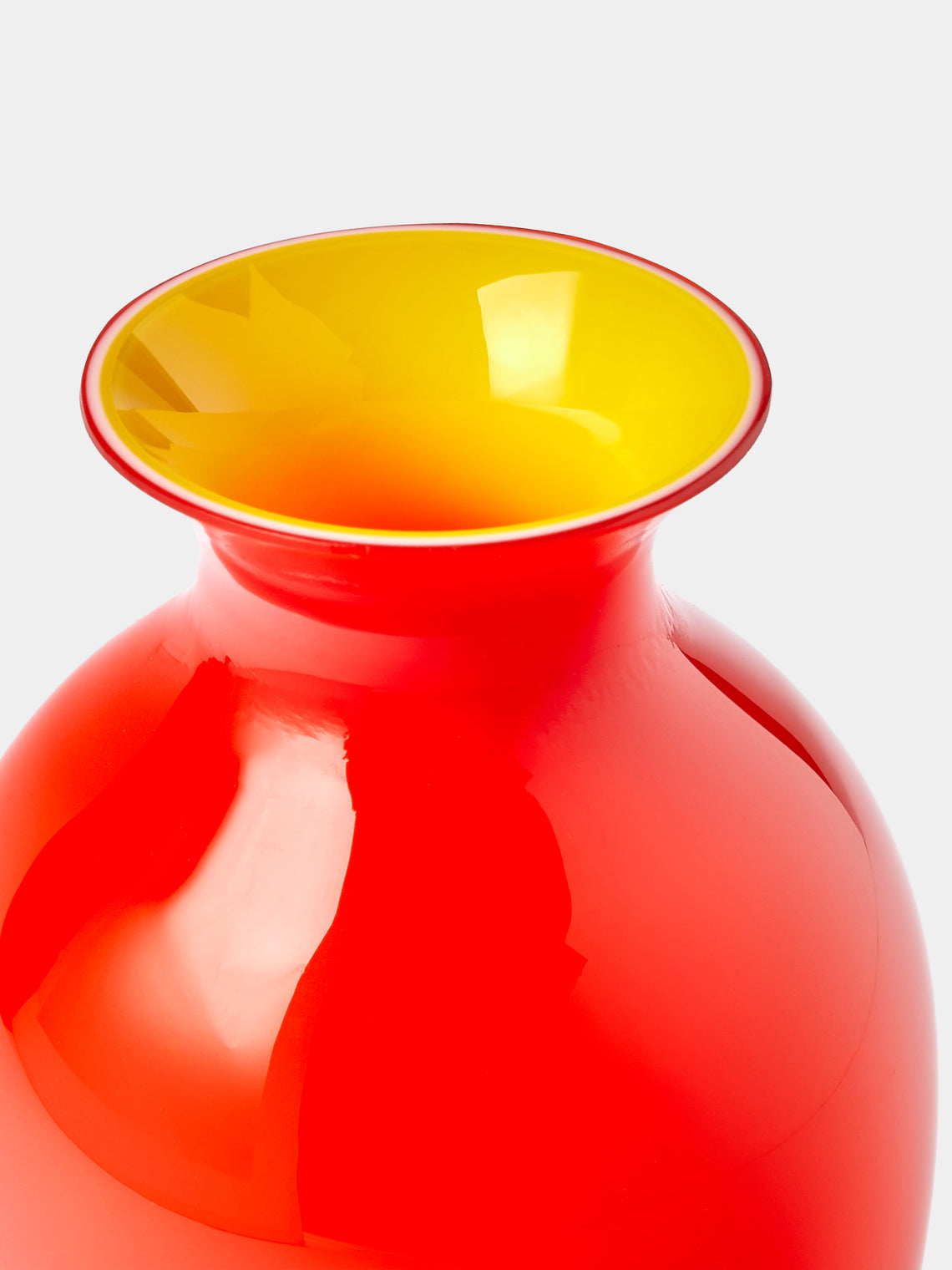 Antique and Vintage - Antares Hand-Blown Murano Glass Bud Vase (5.5in/14cm) - Orange - ABASK
