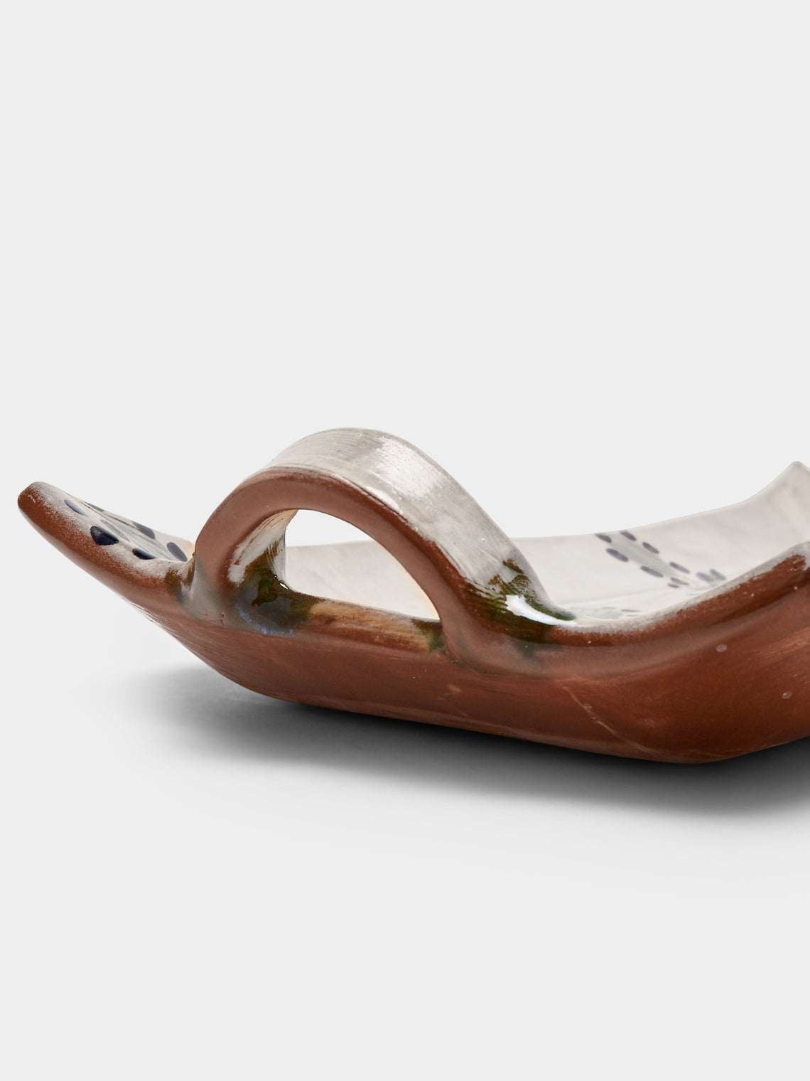 Anut Cairo - Leaves Hand-Painted Ceramic Tray (14in/35cm) - Multiple - ABASK